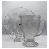 Jeanette Glass Iris Pitcher & Bowl