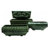Vintage Green Pottery Planters - Brush McCoy