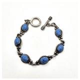Sterling Silver & Blue Stone Bracelet