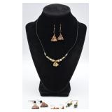 Natural Stone Earrings & Necklace