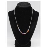 11g Sterling Silver & Glass Bead Necklace