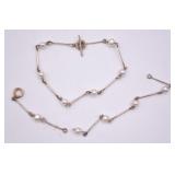 8.6g Sterling Silver & Pearl Bead Bracelet & Bits