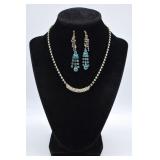 Vintage Rhinestone Necklace & Earrings