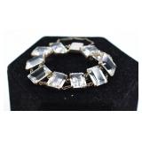 Vintage Sterling Silver Clear Stone Bracelet