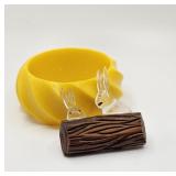 Vintage Lucite / Acrylic Bangle & Kitsch Brooch
