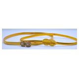 Vintage Stretch Belts - Leaves & Rhinestone Clasps