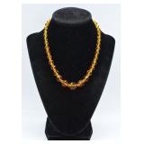 Vintage Amber Glass Bead Necklace w/ GF Clasp