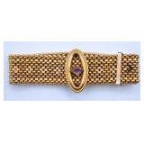 Antique Victorian-era GF Mesh Bead Bracelet