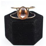 22.9g Sterling Silver Gemstone Cuff Bracelet