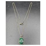 Jasper Cabochon Sterling Silver Necklace