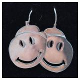 11.3g Sterling Silver Smiley Face Earrings