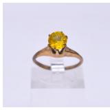 Antique UV Glass Stone Brass Ring
