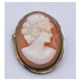 3g Sterling Silver Cameo Brooch