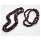Dark Red / Purple Beaded Rope Necklaces