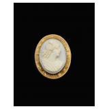 10K Gold Cameo Brooch