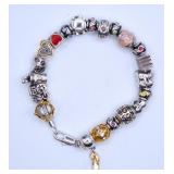 Pandora-Style Charm Bracelet w/ Charms