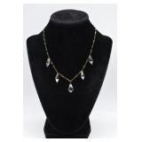 Antique Czech Glass Crystal Bead Necklace
