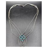 Sterling Silver & Turquoise Beaded Necklace