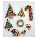 Group of Chirstmas Brooch Pins
