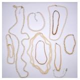 Group of Faux Pearl Necklaces & Bracelets