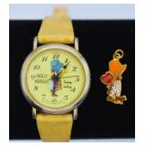 Vintage Holly Hobbie Watch & Enamel Charm
