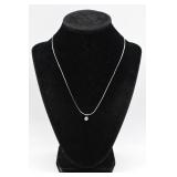 2.8g Sterling Silver Solitaire Stone Necklace