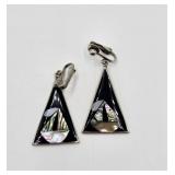 Sterling Silver Abalone Inlay Earrings