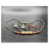Southwest StyleSterling Silver Necklace & Earrings