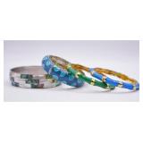 Enamel & Mother of Pearl Bangle Bracelets