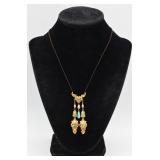 6.1g 14k Gold Custom Necklace w/ Cabochon Stones