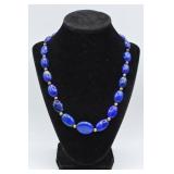 Sterling & Lapiz Lazuli Bead Necklace
