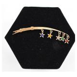 Art Deco Shooting Star GF & Rhinestone Brooch