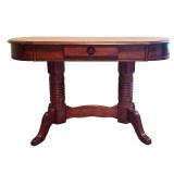 Wood Double Pedestal Console Table