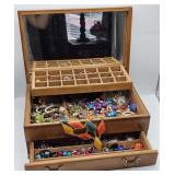 Jewelry Box w/ Colorful Costume Jewelry