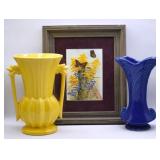 McCoy & Shawnee Pottery Vases & Butterfly Print