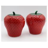 Vintage Milk Glass Strawberry Jam Jars