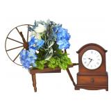 Spinning Wheel Planter & Battery-Op Clock