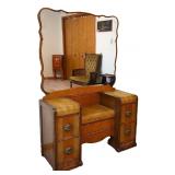 Art Deco Waterfall Vanity Dresser