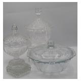 Vintage Glass Lidded Dishes