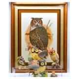 Owl Print & Porcelain Figurines