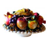 Vintage Italian Majolica Fruit Basket Centerpiece