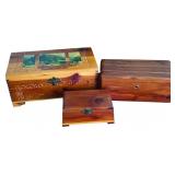 Vintage Wood Jewelry Boxes & Mini Cedar Chest