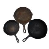 3 Pc Cast Iron Skillets