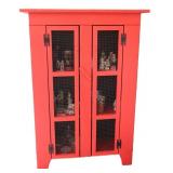 Red Farmhouse Style Cabinet