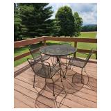 Outdoor Wrought Iron Table & Chairs
