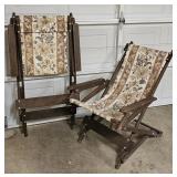 Pair of Outdoor Folding Lounge Chairs