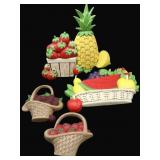 Vintage Homco & Burwood Fruit Wall Plaques