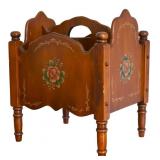 Vintage Wood Rose Decor Magazine Rack
