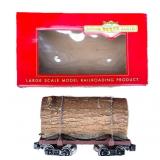 G Scale Railroad Skeleton Log Car w/ Log