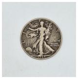 1943 S Silver Walking Half Dollar